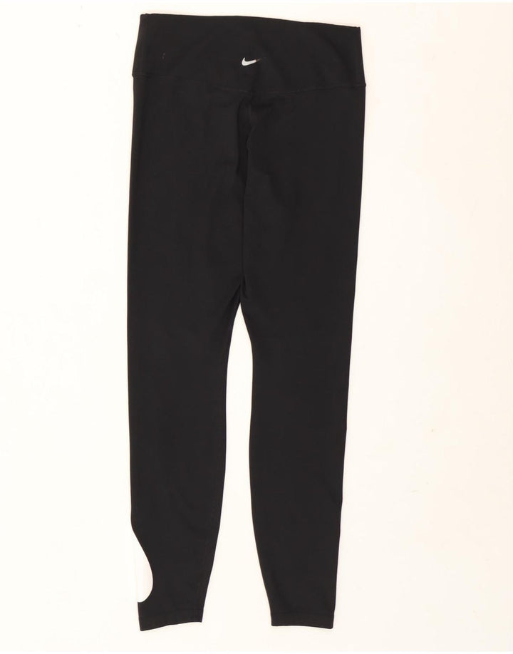 Leggings grafici Nike Dri Fit da donna UK 12 medio nero poliestere