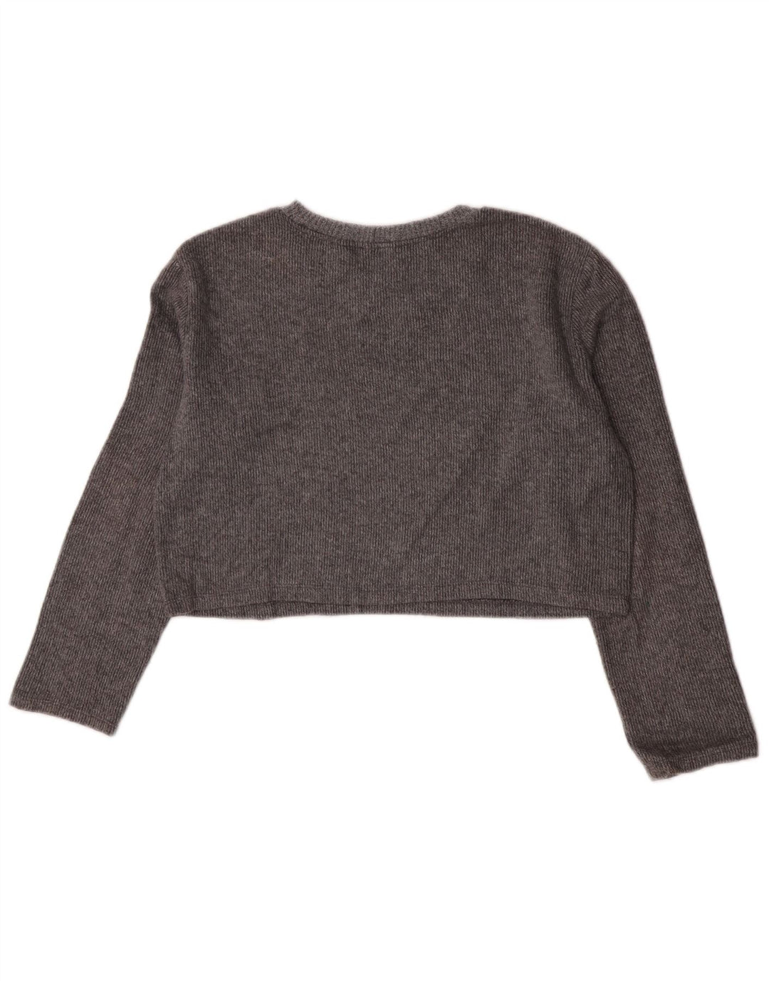 Top corto da donna Zara a maniche lunghe UK 10 piccolo cotone grigio