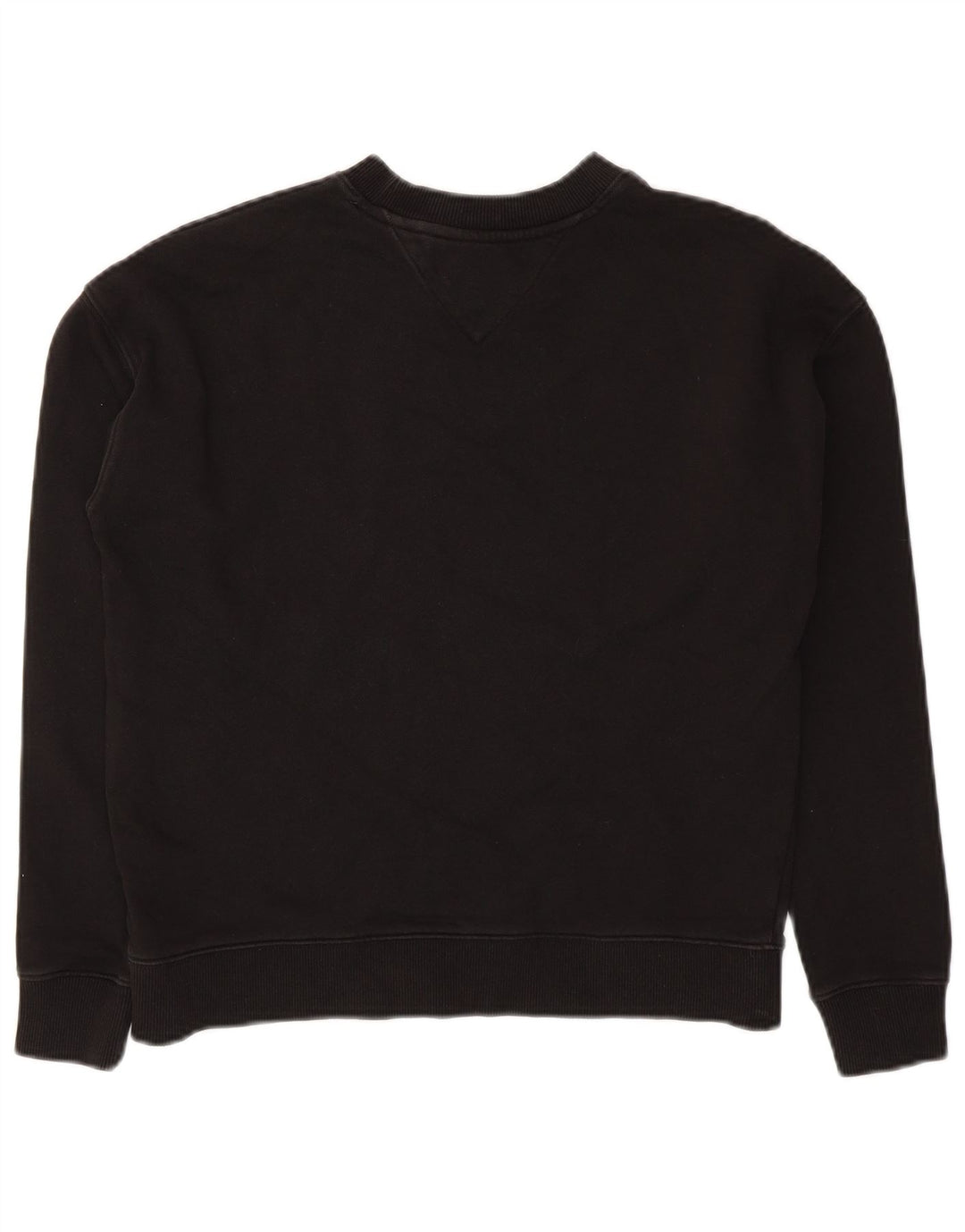 Tommy Hilfiger Donna Crop Oversize Felpa Maglione UK 10 Piccolo Nero