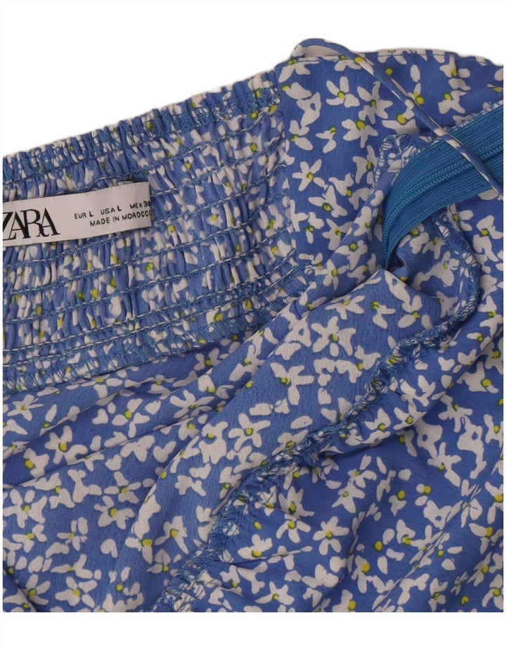 Prendisole da donna Zara UK 14 Grande poliestere floreale blu