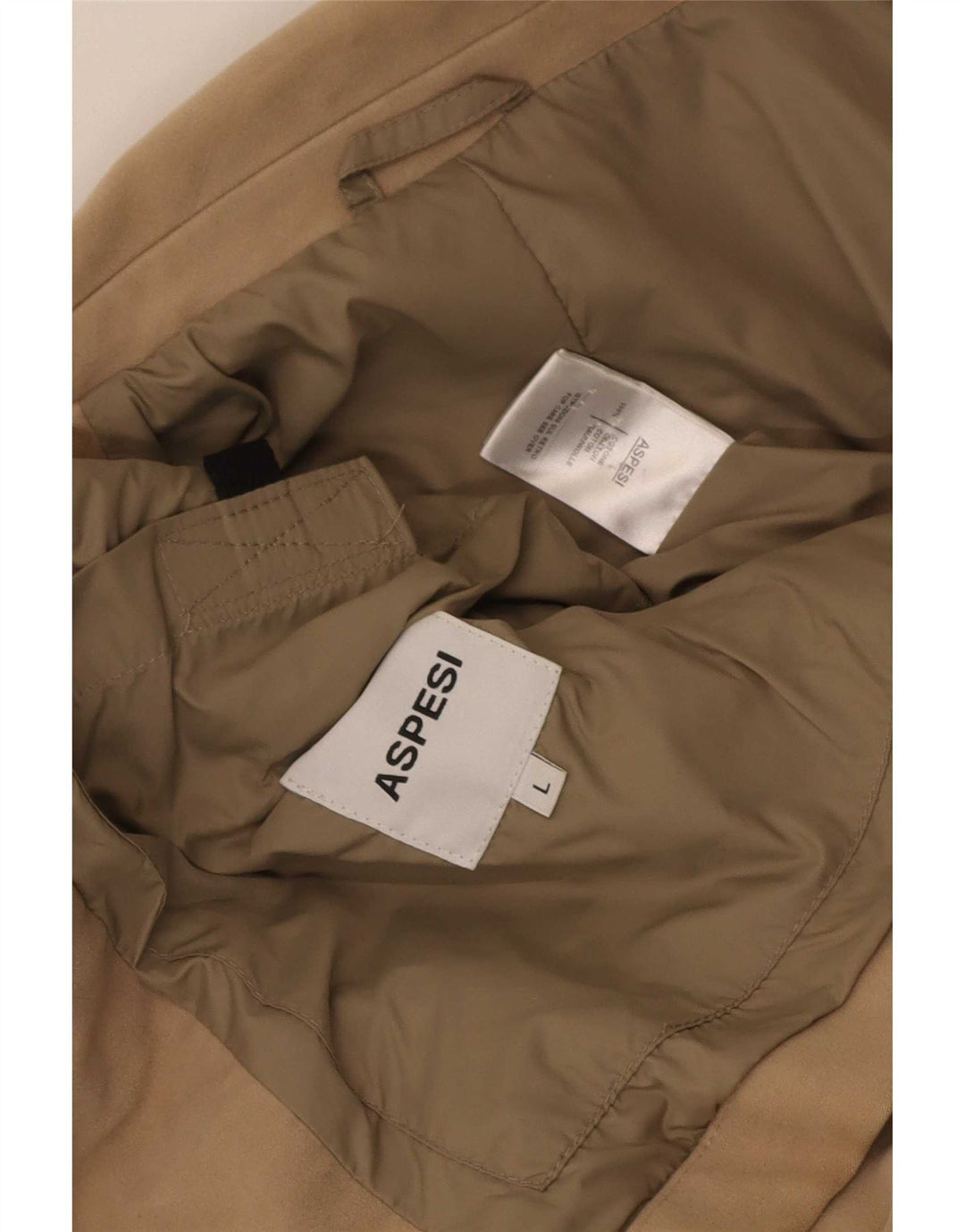 Giacca blazer da uomo a 3 bottoni Aspesi taglia 40 grande in cotone beige