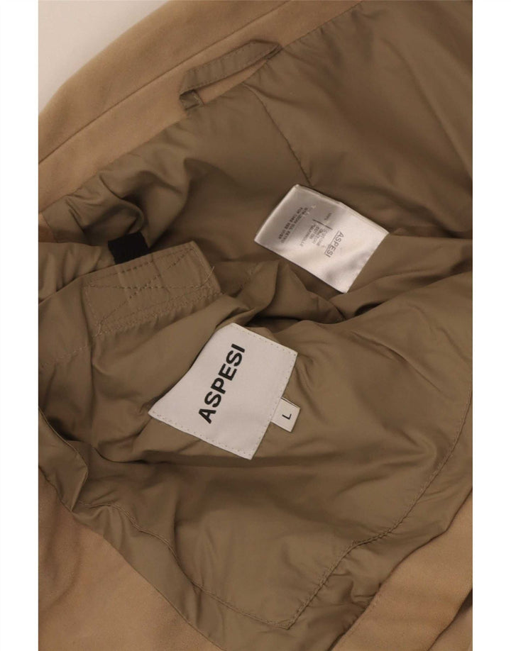 Giacca blazer da uomo a 3 bottoni Aspesi taglia 40 grande in cotone beige