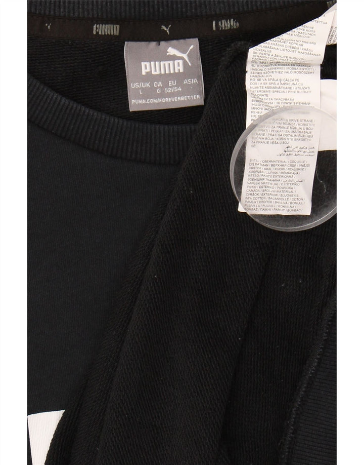 PUMA Mens Graphic Sweatshirt Jumper Large Black Cotton