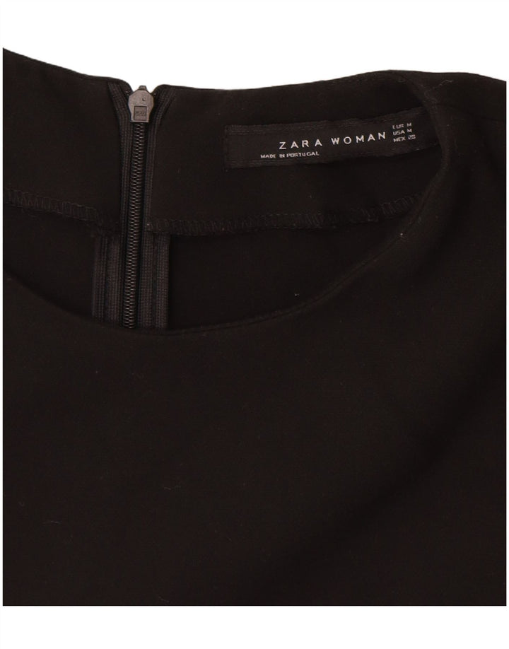 Abito tubino senza maniche ZARA da donna UK 12 medio nero
