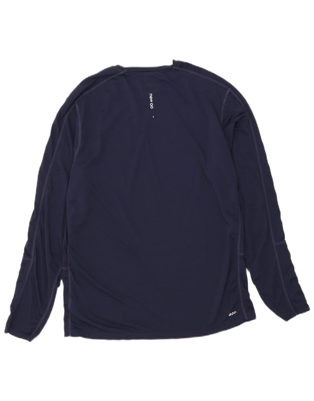 New Balance Maglietta grafica da uomo a maniche lunghe grande in poliestere blu navy