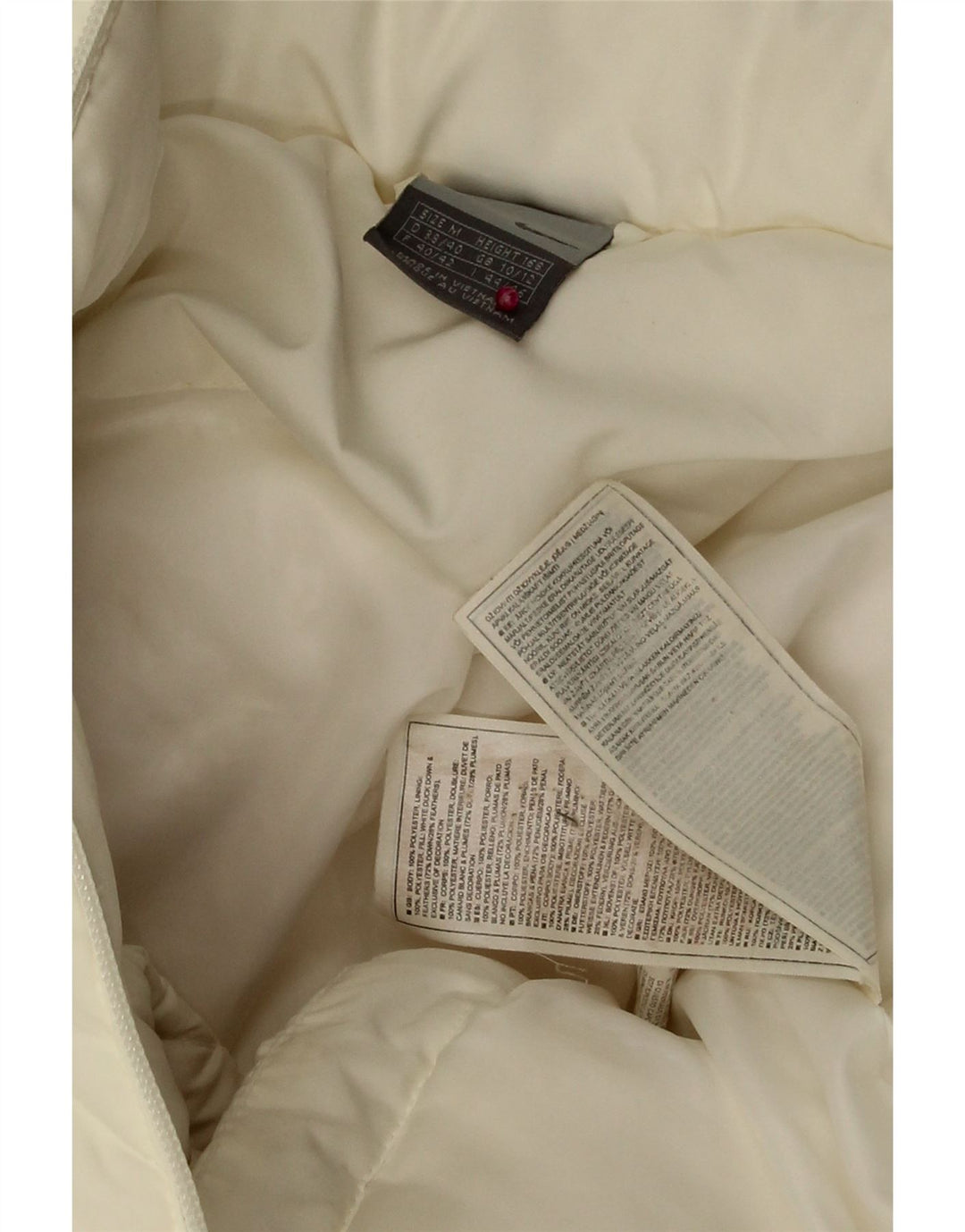 Giacca imbottita con cappuccio NIKE da donna UK 10/12 poliestere bianco medio