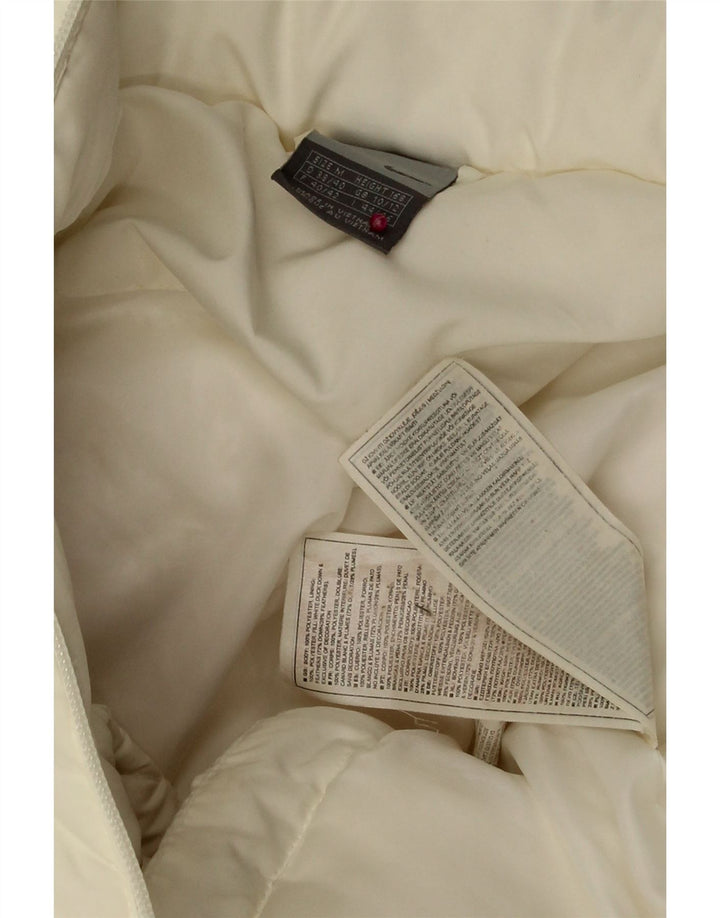 Giacca imbottita con cappuccio NIKE da donna UK 10/12 poliestere bianco medio