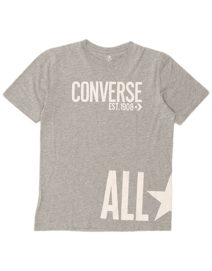T-shirt grafica Converse per ragazzi 13-14 anni XL Grigia