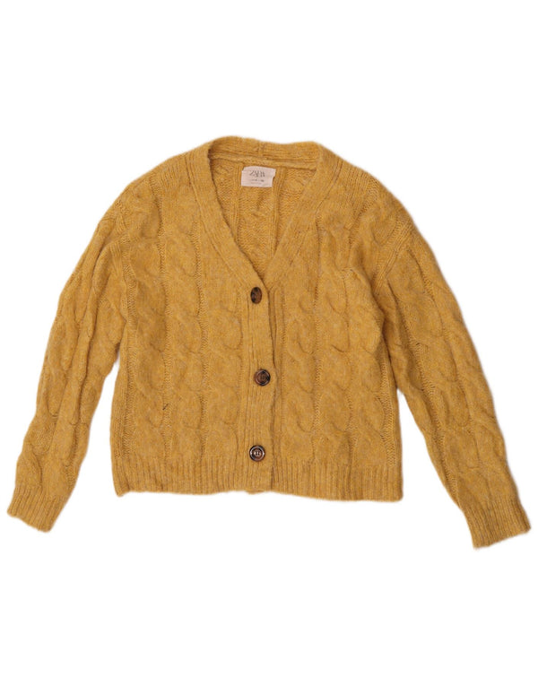 Maglione cardigan per ragazze Zara 11-12 anni in acrilico giallo