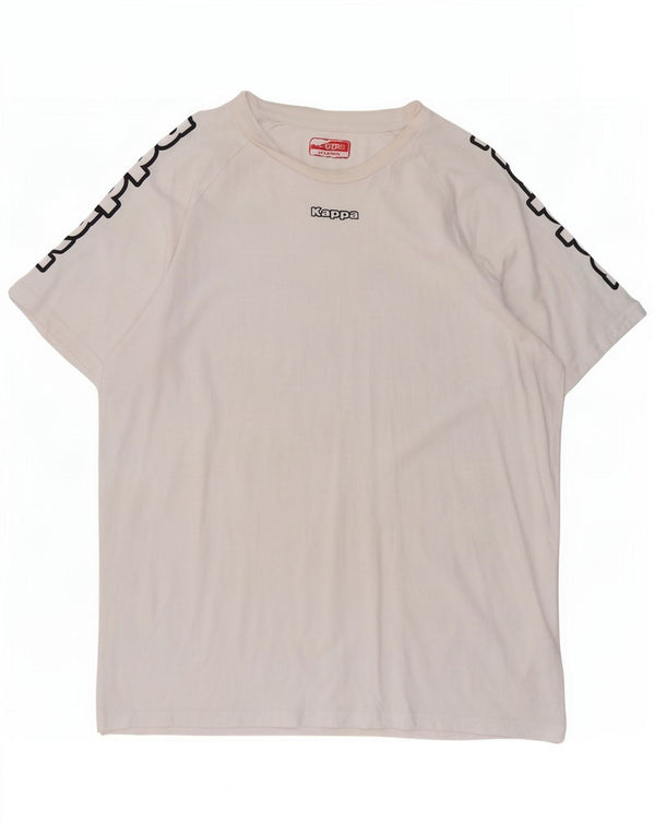 T-shirt grafica da uomo Kappa Top XL in cotone bianco