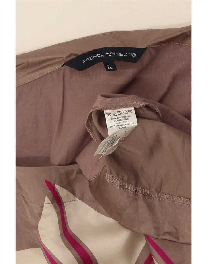 Camicetta da donna French Connection Top UK 18 XL Seta geometrica rosa
