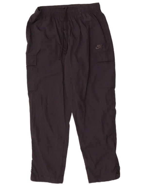Pantaloni da tuta cargo Nike da uomo XL in nylon nero a quadri