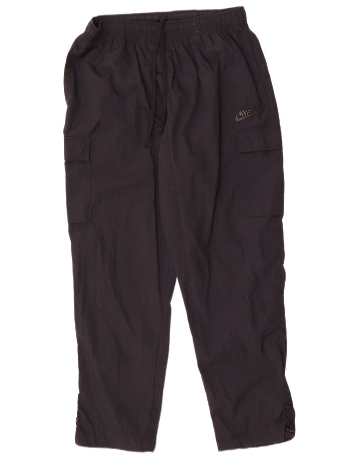 Pantaloni da tuta cargo Nike da uomo XL in nylon nero a quadri