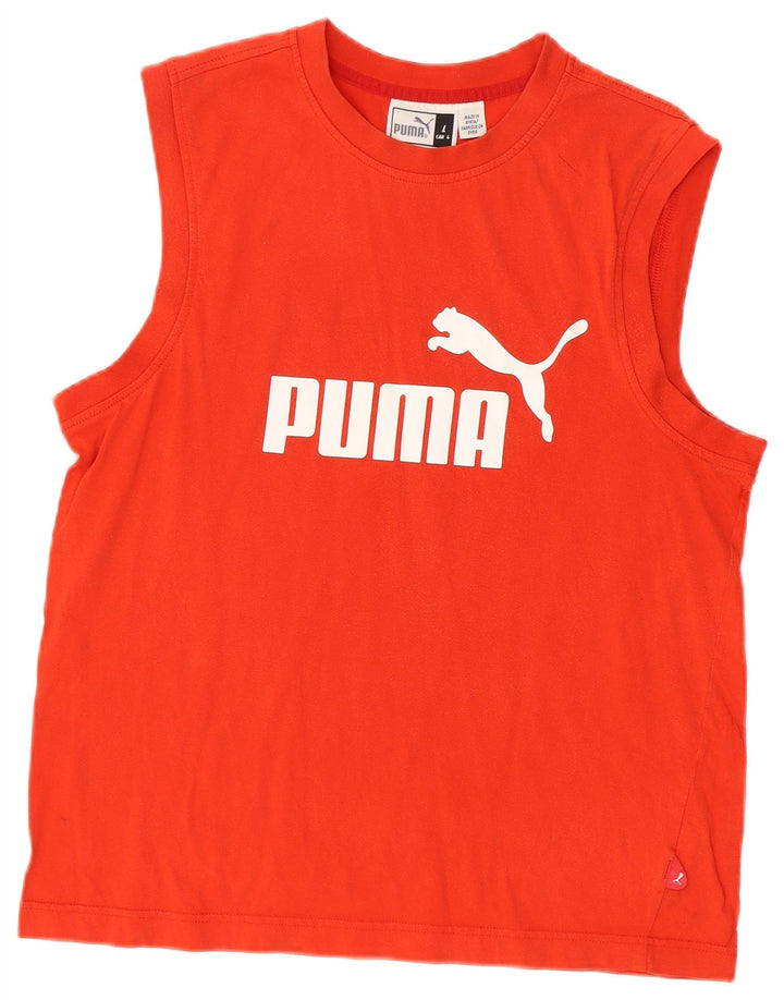 Canotta grafica da uomo Puma Large rossa in cotone