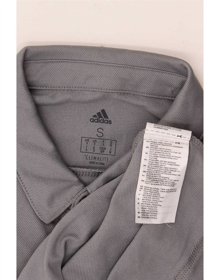 Polo Adidas Climalite da uomo piccola in poliestere color block grigio