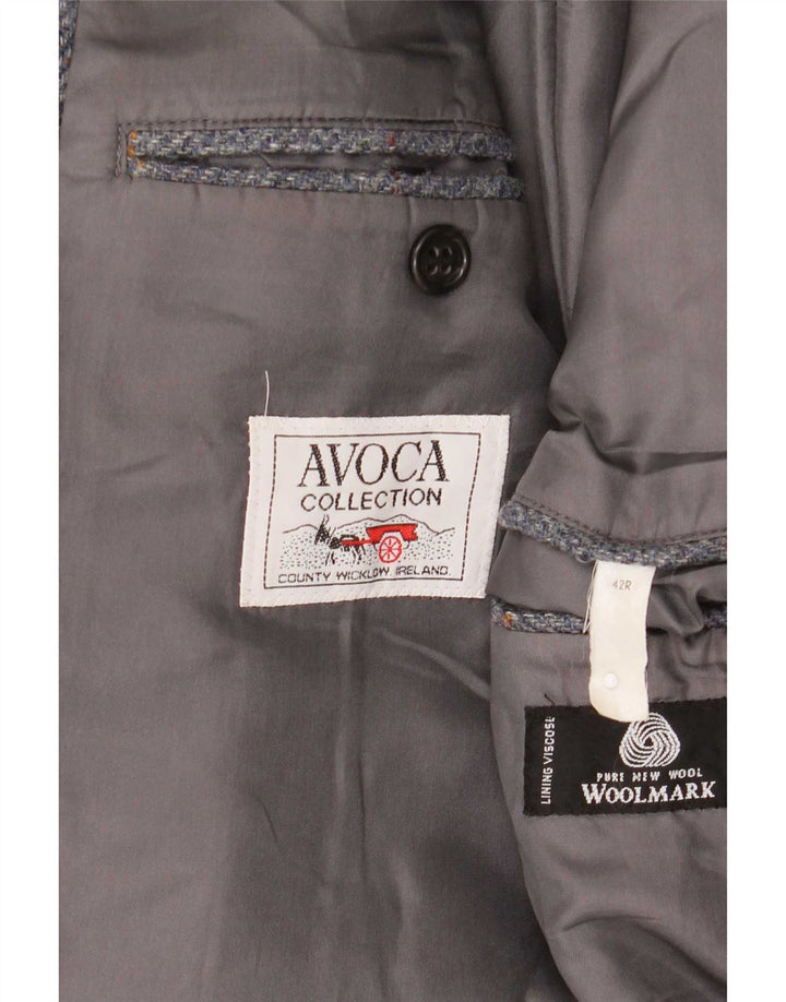 Giacca blazer da uomo a 3 bottoni Avoca UK 42 XL lana grigia