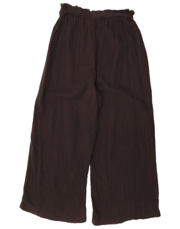 Topshop Pantaloni casual da donna Petite a gamba larga piccoli W27 L29 cotone nero