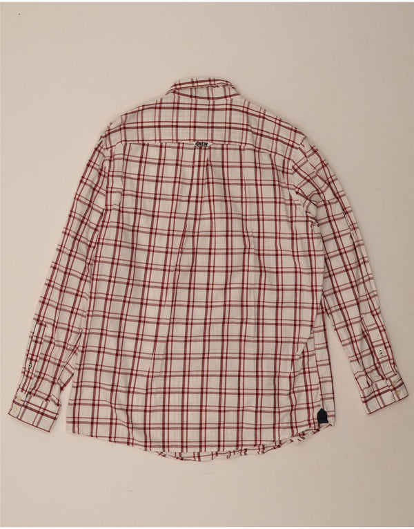 Crew Clothing Camicia da uomo dalla vestibilità classica XL in cotone a quadri bianchi