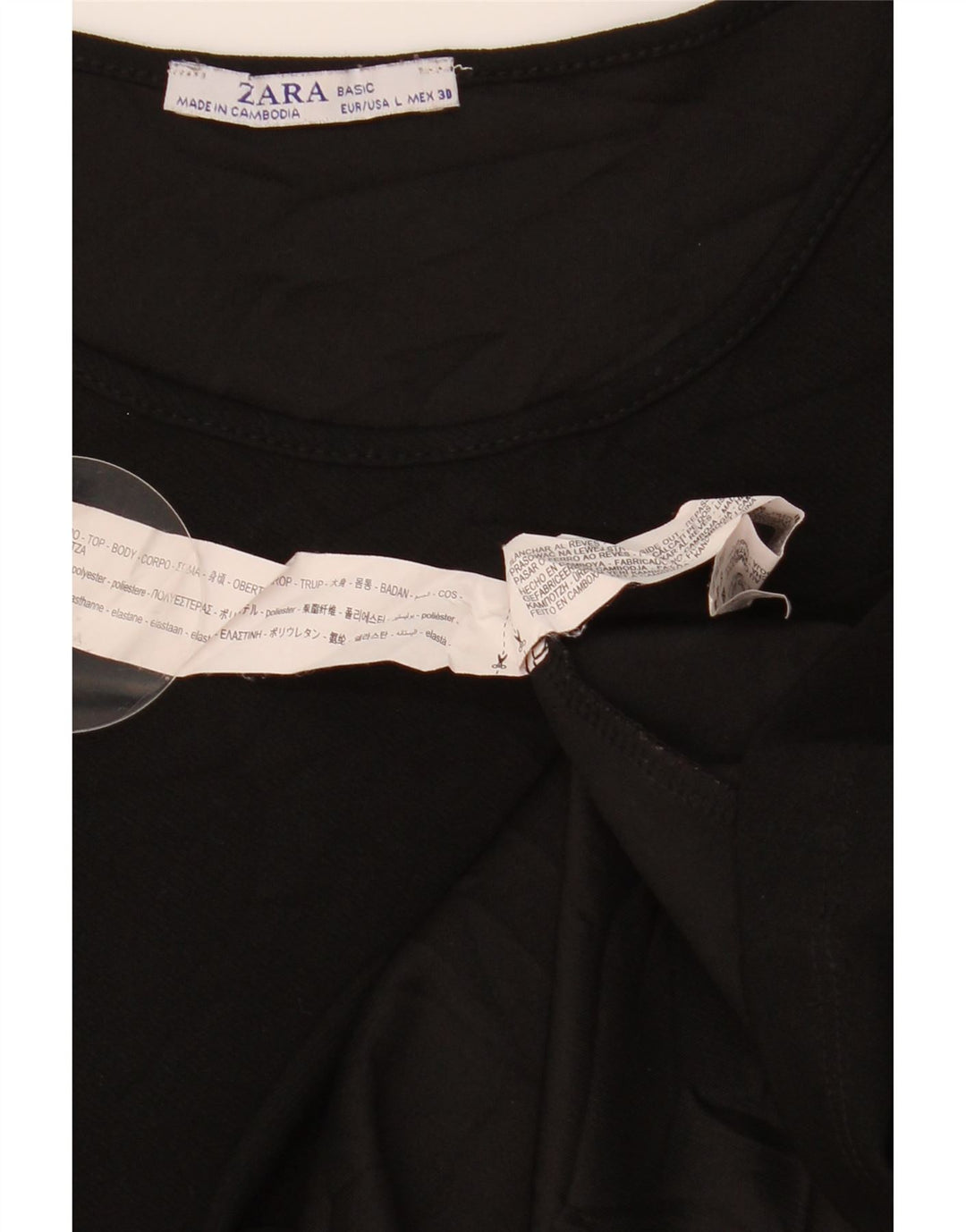 Abito a trapezio da donna ZARA con maniche a 3/4 UK 14 Large nero in poliestere