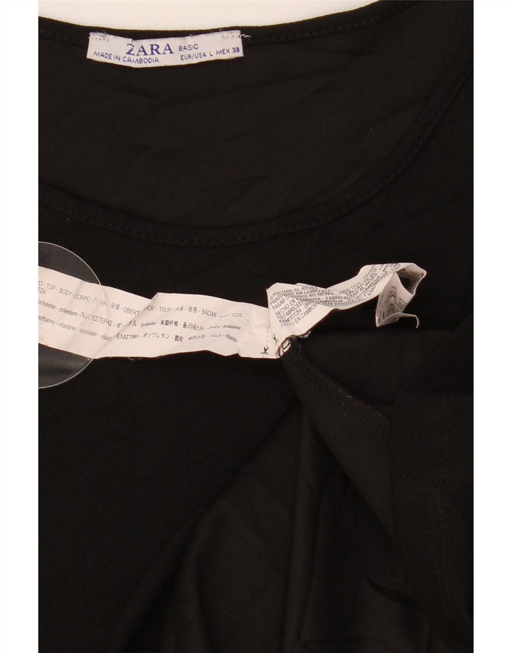 Abito a trapezio da donna ZARA con maniche a 3/4 UK 14 Large nero in poliestere