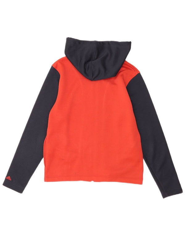 Adidas Womens Graphic Zip Hoodie Sweater UK 12 Medium Red Colourblock