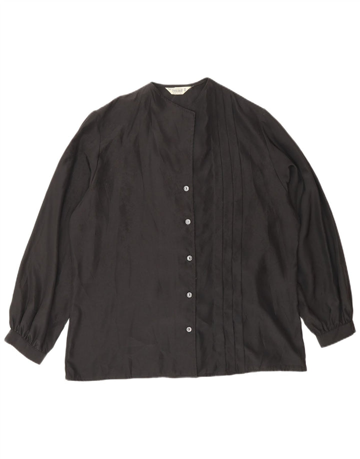 Camicetta camicia da donna VINTAGE IT 46 Large Nero Poliestere
