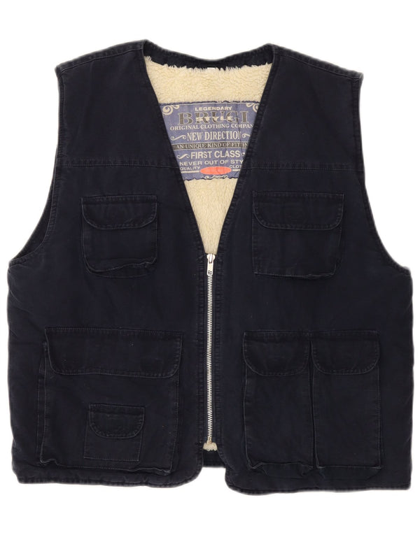 Gilet da uomo Sherpa Utility Brugi UK 40 grande cotone blu navy