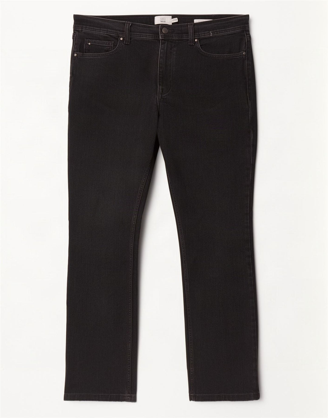 Jeans dritti regolari da uomo Marks & Spencer W36 L31 cotone nero