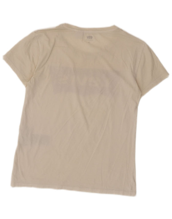 T-shirt grafica da donna Levi's Top UK 6 XS cotone bianco