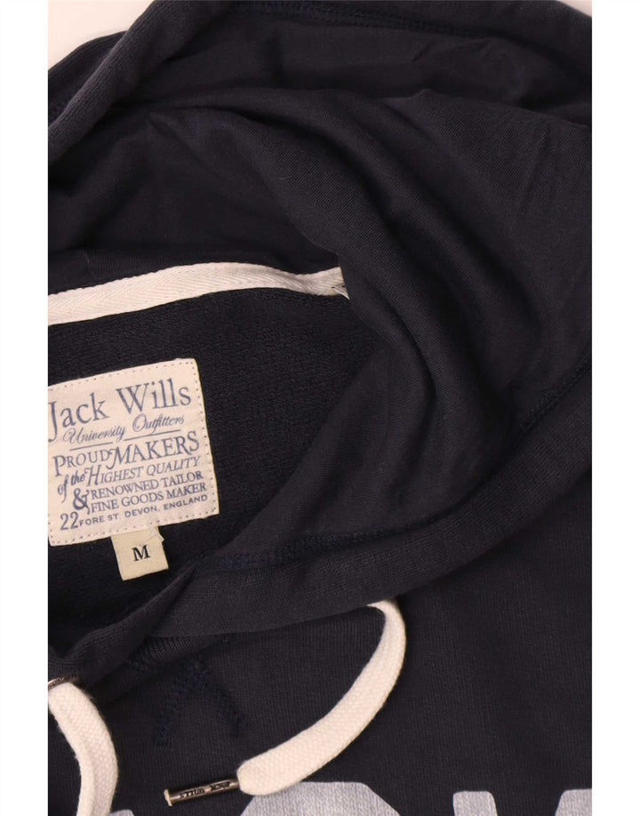 Maglione con cappuccio grafico da uomo Jack Wills in cotone blu navy medio