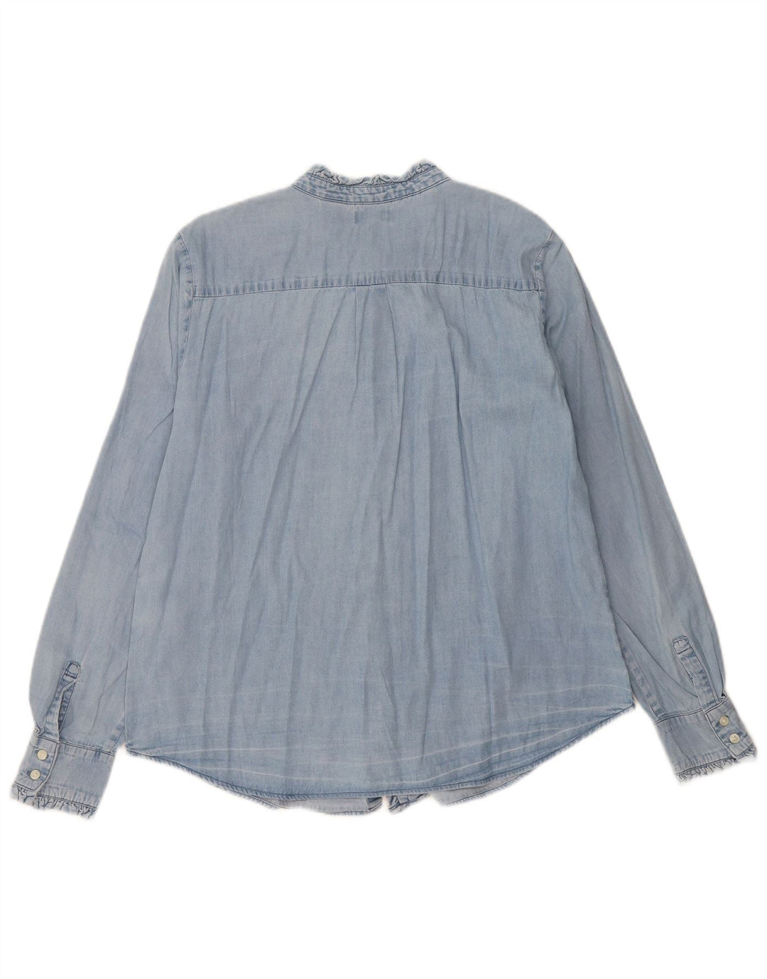 Levi's Camicia in denim da donna con volant sul davanti UK 16 Grande cotone blu