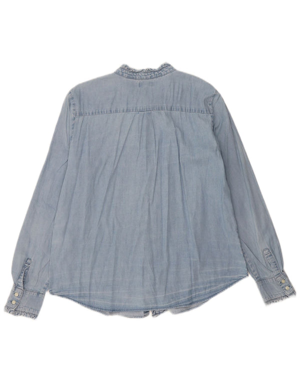Levi's Camicia in denim da donna con volant sul davanti UK 16 Grande cotone blu