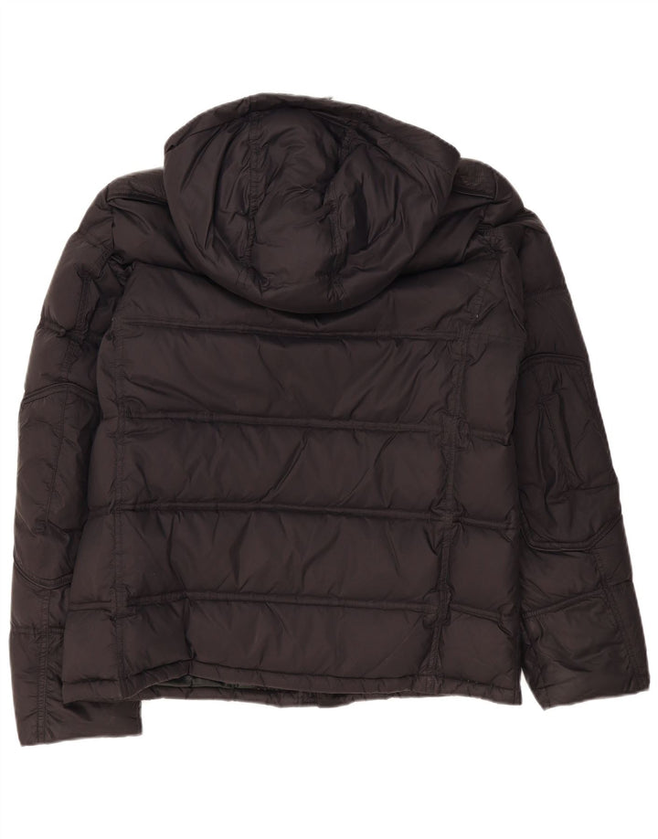 Giacca imbottita con cappuccio da uomo Blauer UK 42 Large nera in poliammide