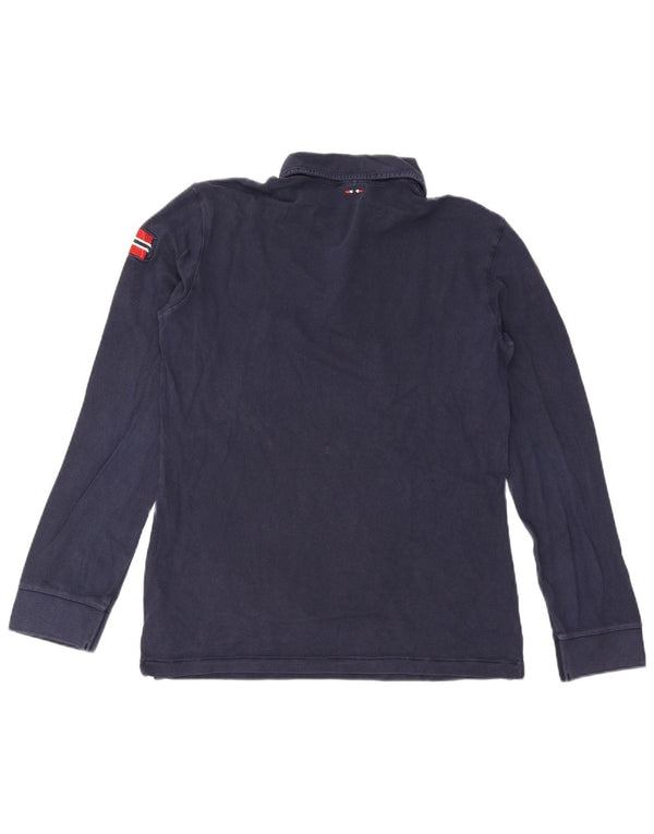 Polo da uomo a maniche lunghe Napapijri grande blu navy