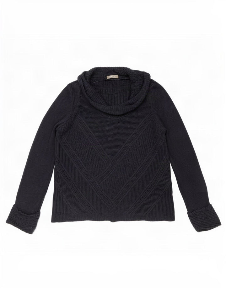 Maglione maglione a collo alto da donna Oasis UK 14 poliacrilico medio blu navy