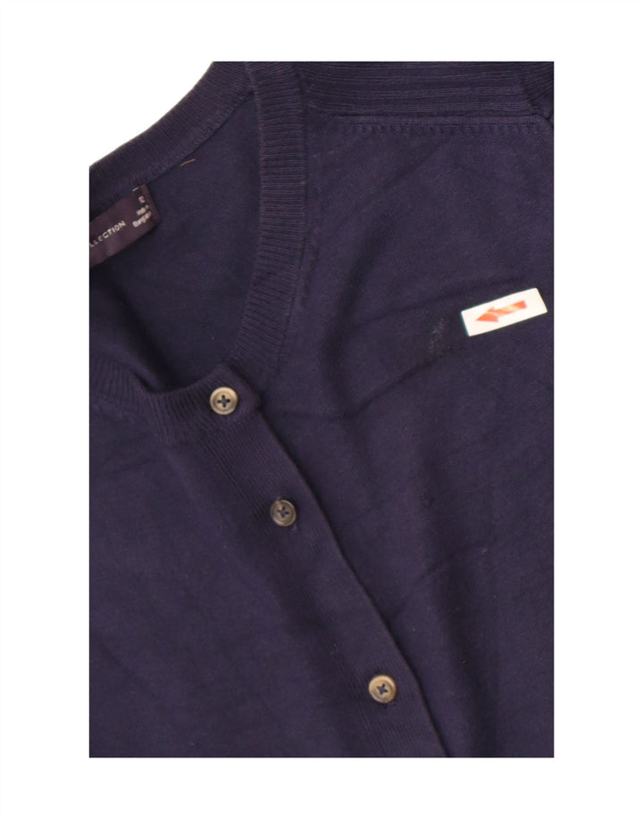 Maglione cardigan da donna Marks & Spencer UK 12 Viscosa blu navy medio