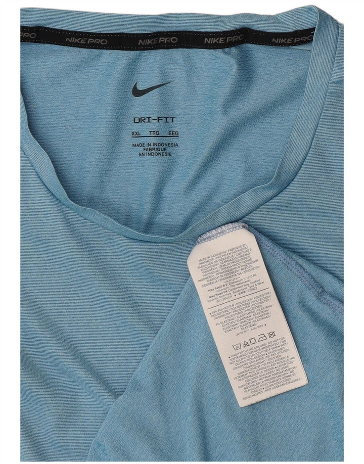 T-shirt Nike Dri Fit da uomo Top 2XL blu poliestere