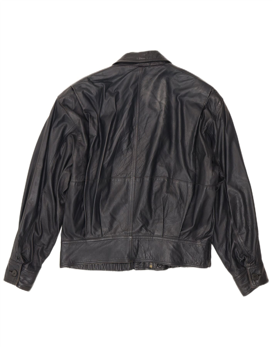 Giacca in pelle bomber da uomo La Matta UK 38 Pelle media blu navy
