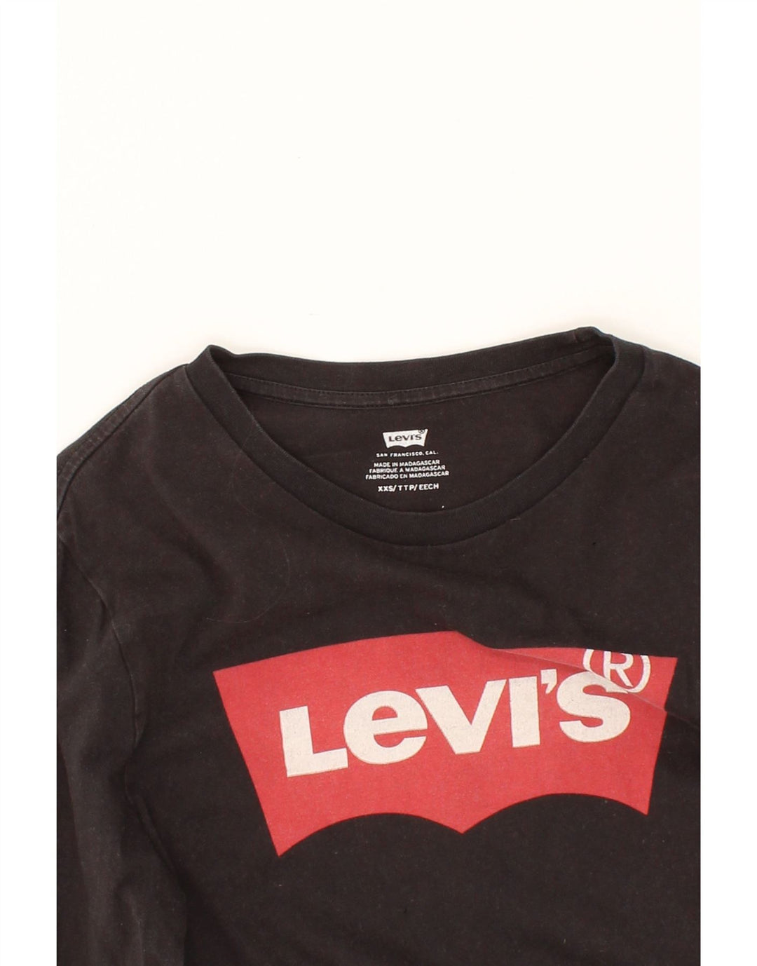 LEVI'S Mens Graphic Top Long Sleeve 2XS Black Cotton Vintage Levi's and Second-Hand Levi's from Messina Hembry 