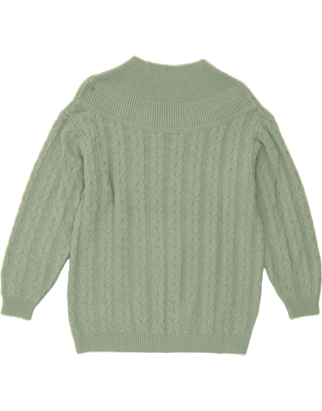 VINTAGE Womens Turtle Neck Jumper Sweater UK 16 Large Green Wool Vintage Vintage and Second-Hand Vintage from Messina Hembry 