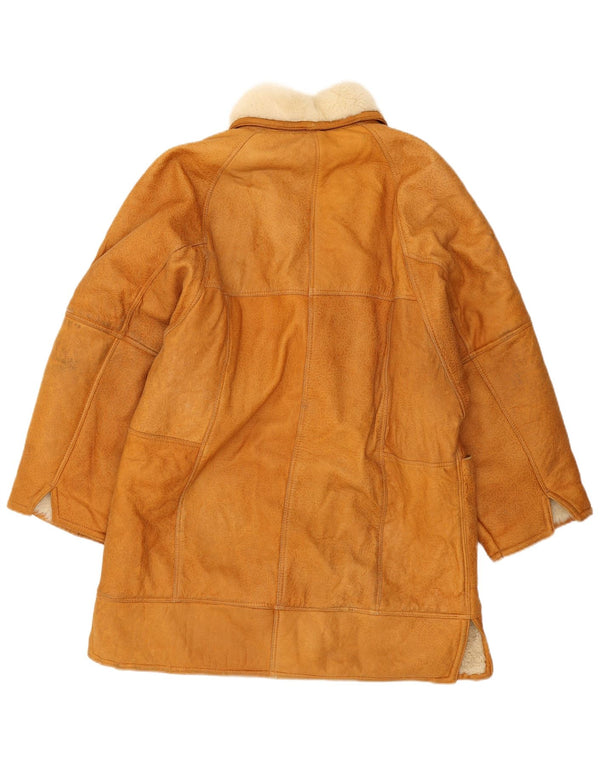 Cappotto in shearling oversize da donna vintage UK 14 Beige medio