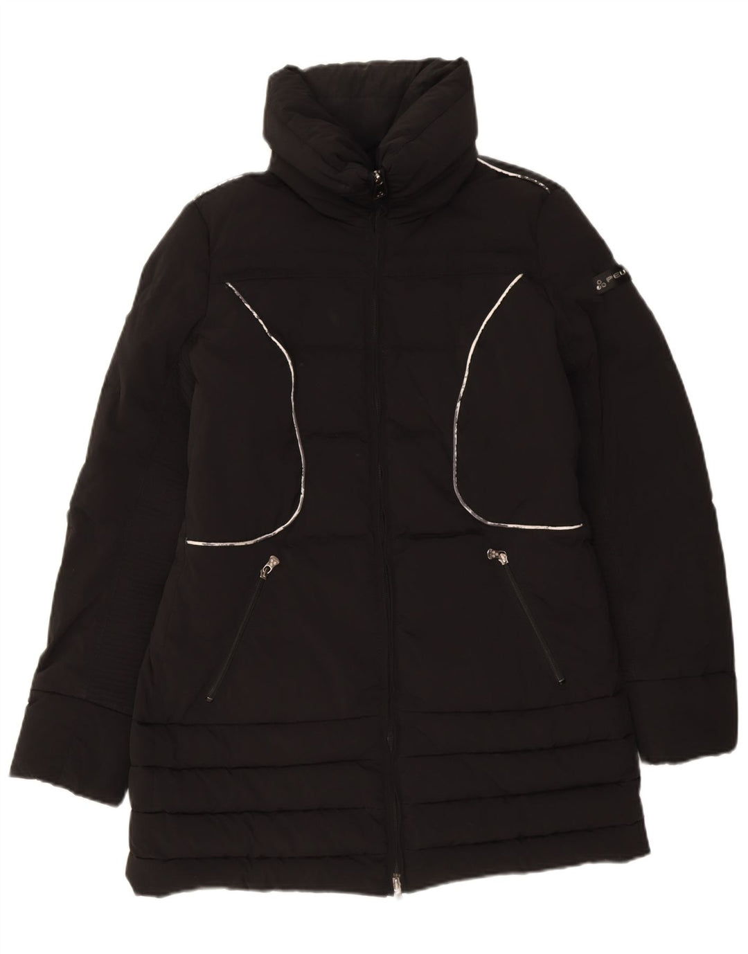PEUTEREY Cappotto Imbottito Donna IT 46 Large Nero Poliammide