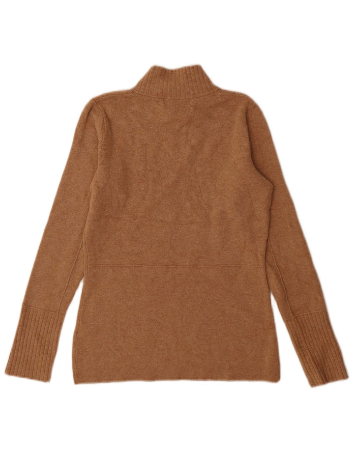 Maglione maglione a collo alto da donna Marks & Spencer UK 6 XS marrone poliammide