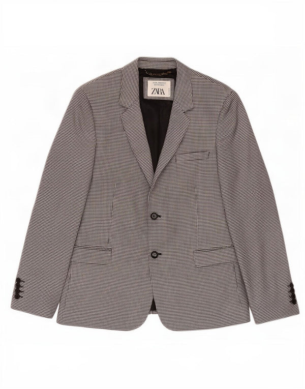 Giacca blazer a 2 bottoni da uomo Zara EU 52 grande pied de poule nero