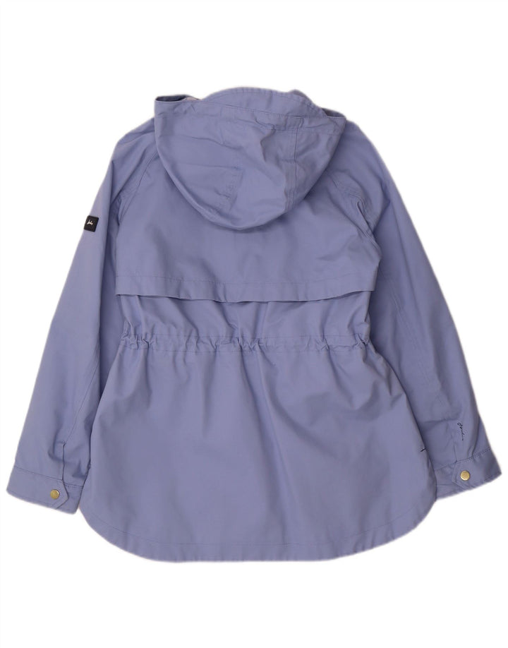 JOULES Womens Oversized Hooded Rain Jacket UK 10 Small  Blue Cotton