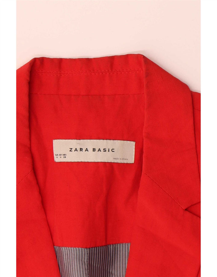 Giacca blazer a 1 bottone da donna Zara UK 12 viscosa rossa media