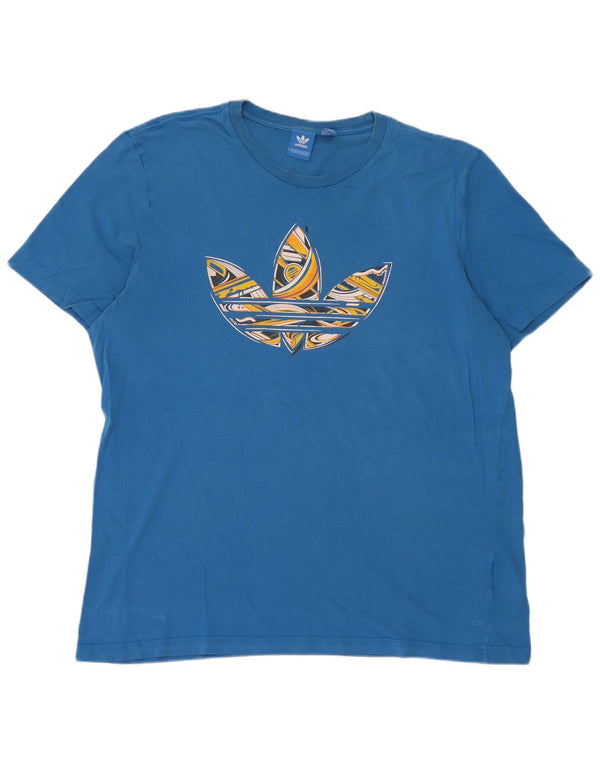 T-shirt grafica da donna Adidas Top UK 18 XL cotone blu