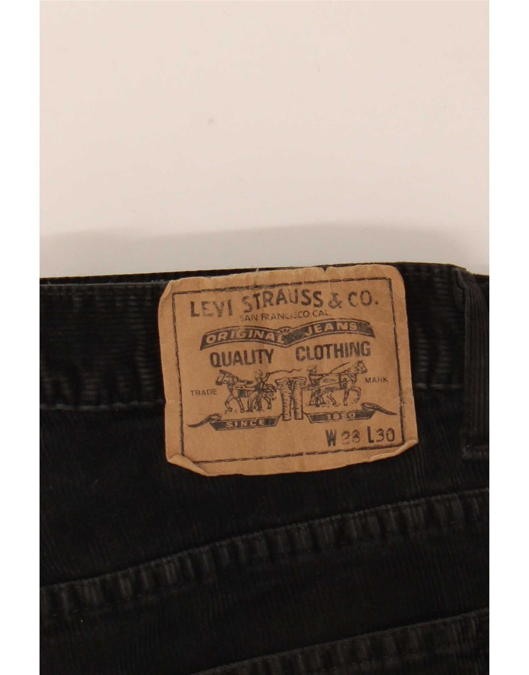 Pantaloni Levi's da donna in velluto a coste bootcut W28 L30 cotone nero