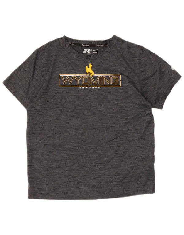 T-shirt grafica per ragazzi del Wyoming Russell Athletic, 10-11 anni, grande, grigia