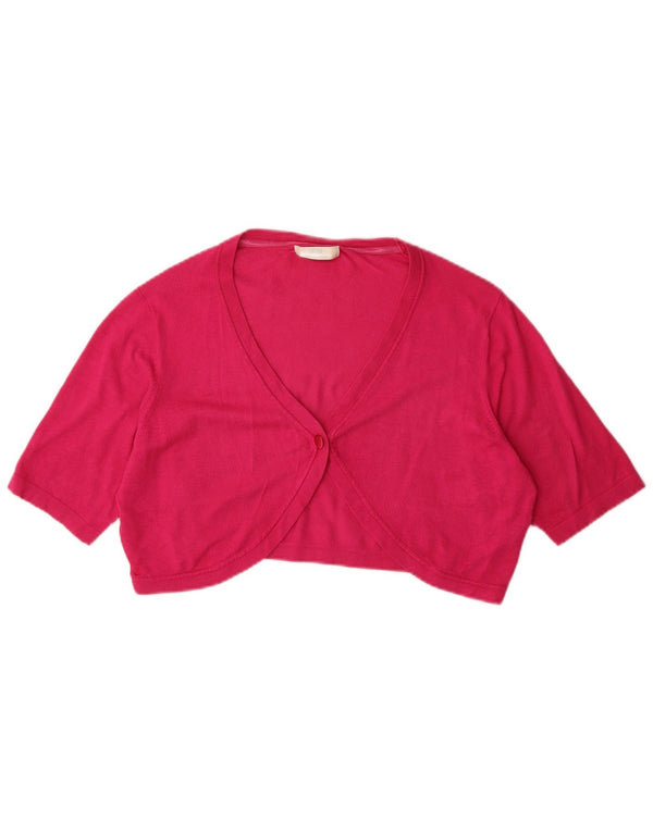 Maglione cardigan Bolero a maniche corte da donna Marks & Spencer UK 18 XL Rosa